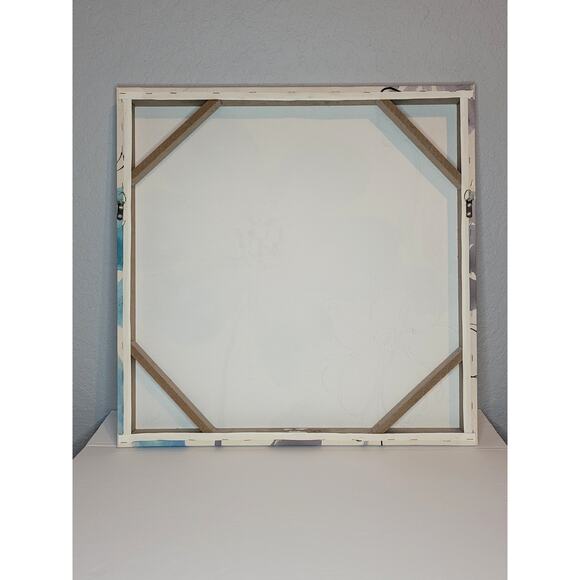 Blue Floral Girl's Canvas Art Painting Hanging Wall Decor Home Print 2 x 2 feet - Picture 4 of 5